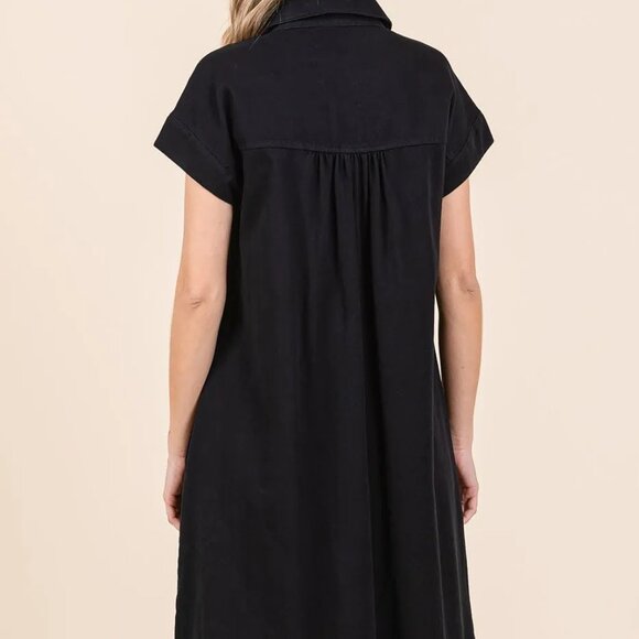 Mittoshop Twill Short Sleeve Collared Mini Dress - Picture 5 of 5